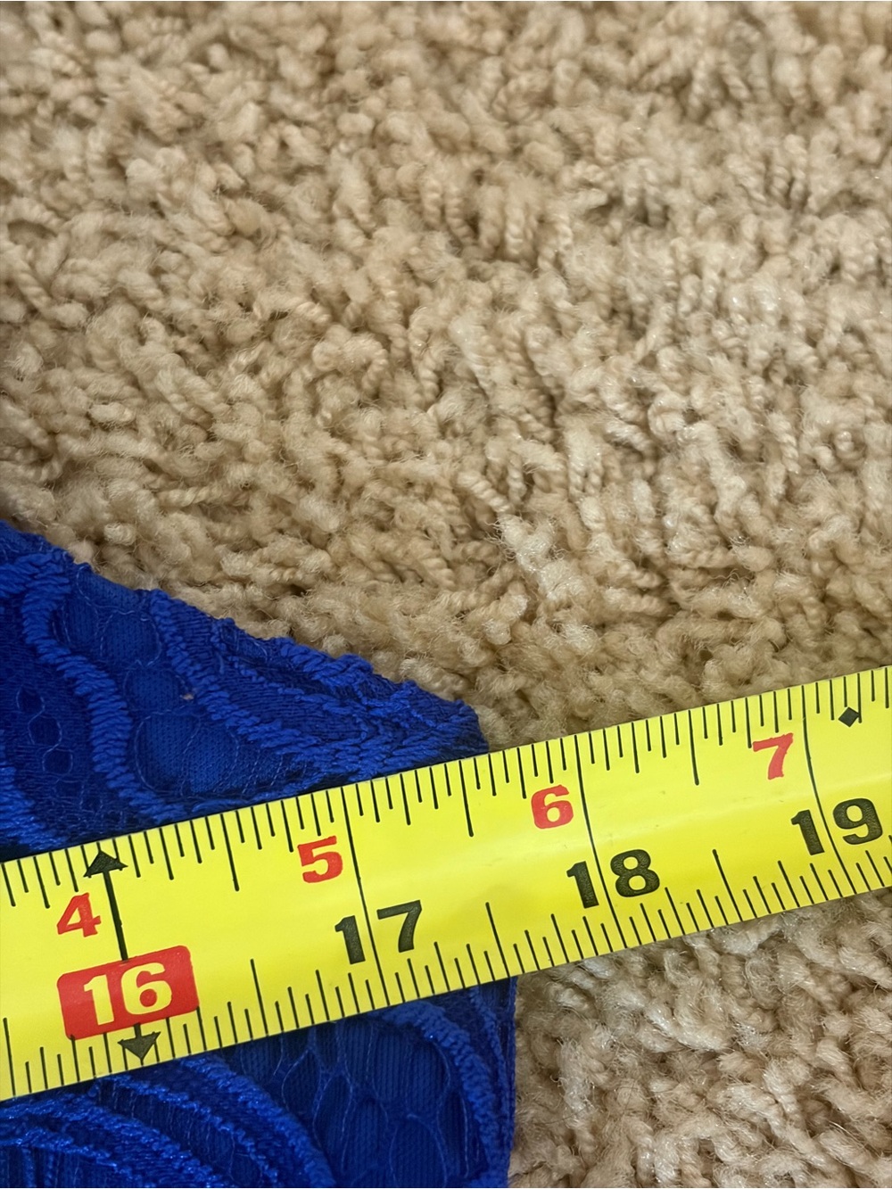 Royal Blue Lace A-Line Dress with Waist Tie - Picture 8 of 11
